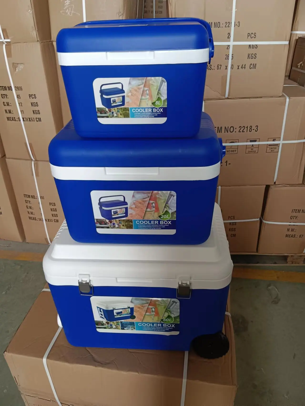 Seawins 8L 20L 50L Set Plastic Outdoor Camping Picnic Beer Cans Ice Cooler Box With Wheels