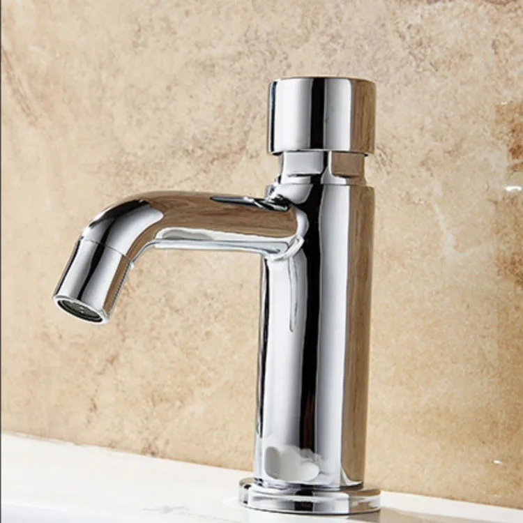 Medical equipment publice toilet time delay self closing light press button magnetic ceramic bib cock shape single cold faucets