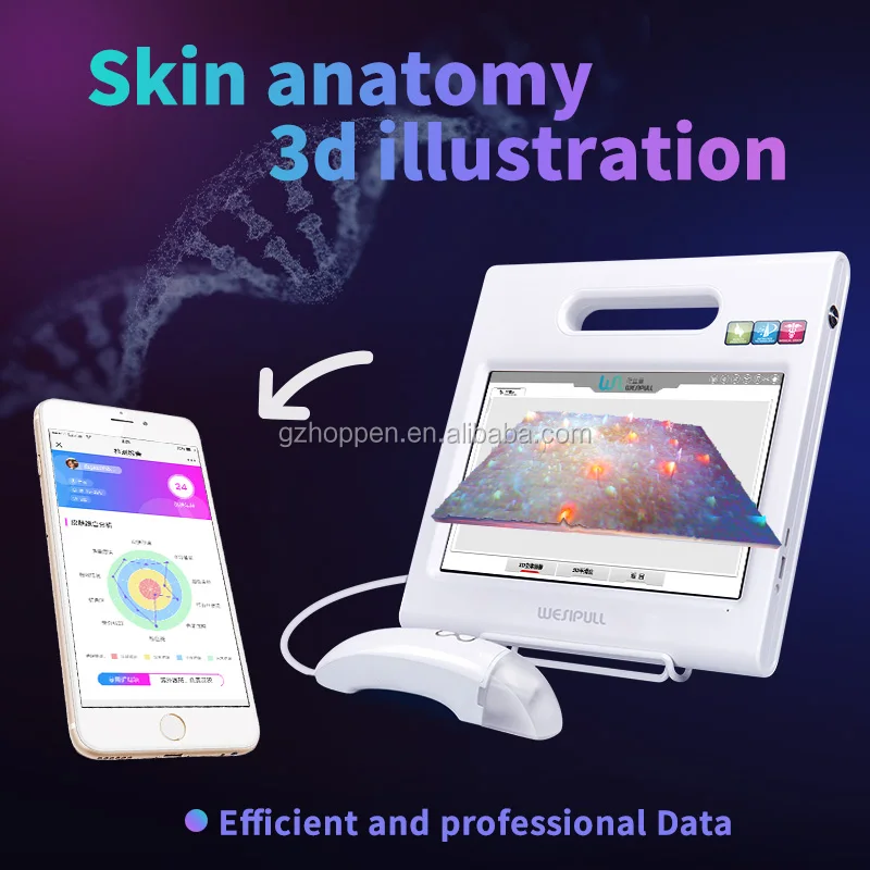 Skin Moisture Analyzer Facial Skin Tester With Handheld Digital Camera