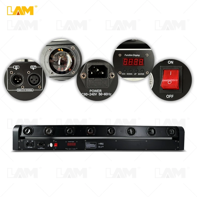 Best Seller Led Bar Club Lights 8 Eyes Rgbw Beam Moving Head Dmx512 Stage Lighting 8x10w Dj Disco Led Light Bar