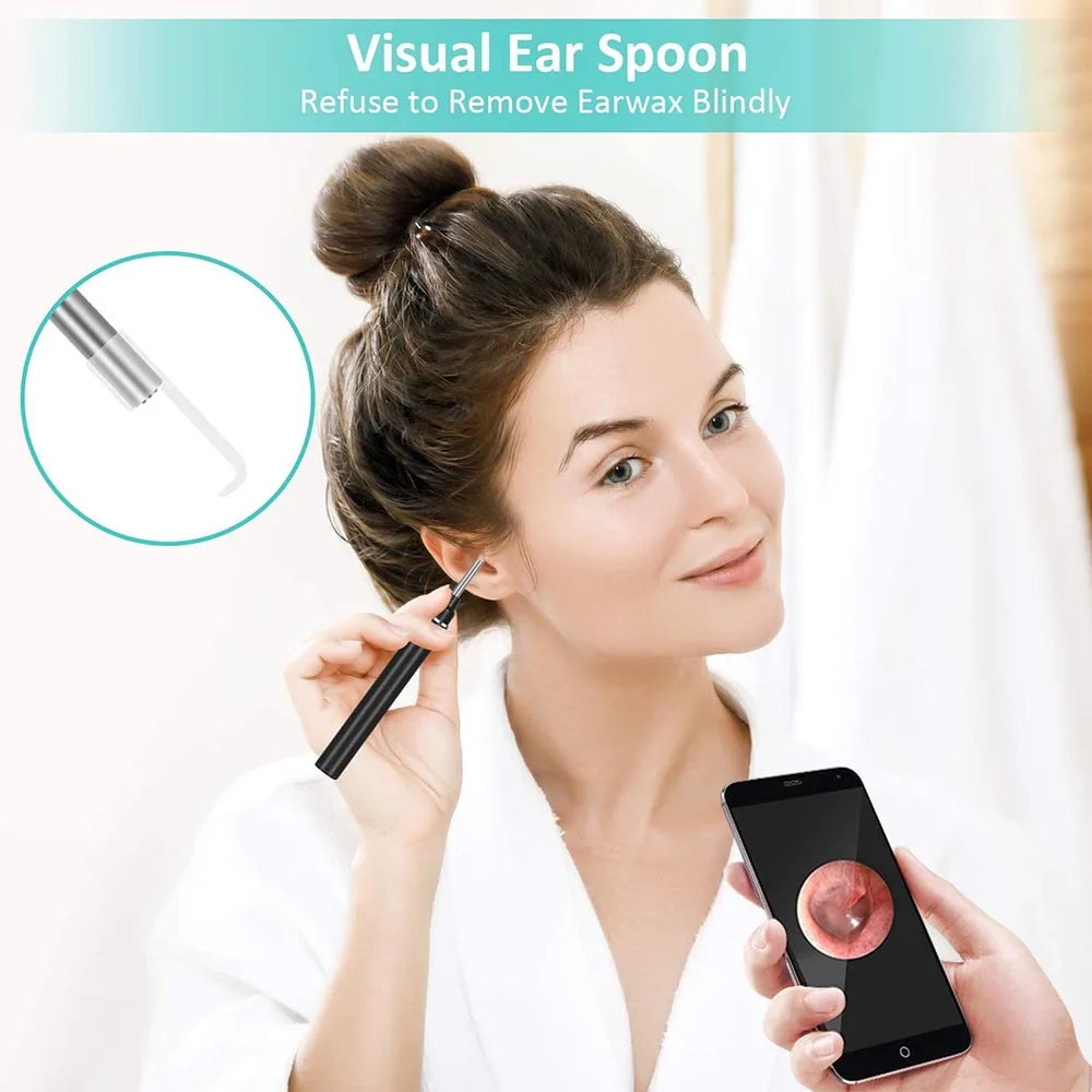 WiFi 1080P Ear Otoscope Inspection Endoscope Camera With Ear Wax Removal Wireless Endoscope Earwax Removal Tool PQ353