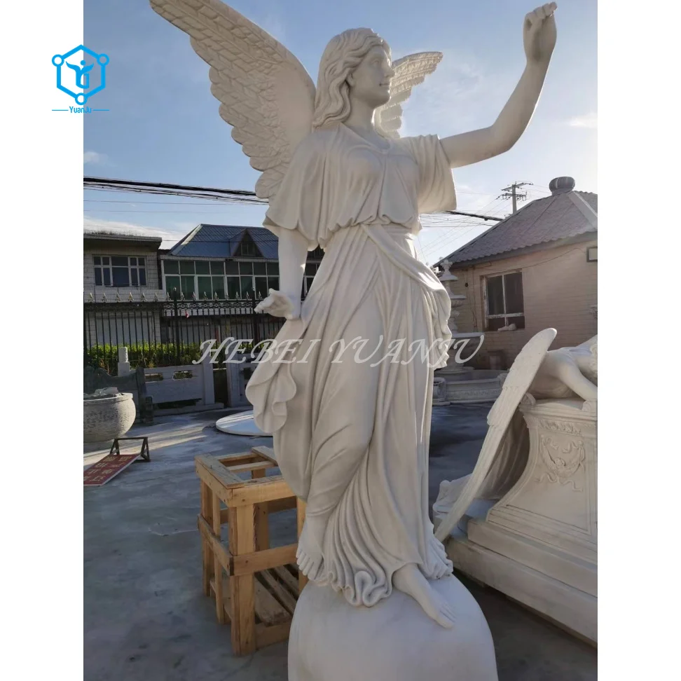 High quality White Marble Angel Statue Foundry Sculpture