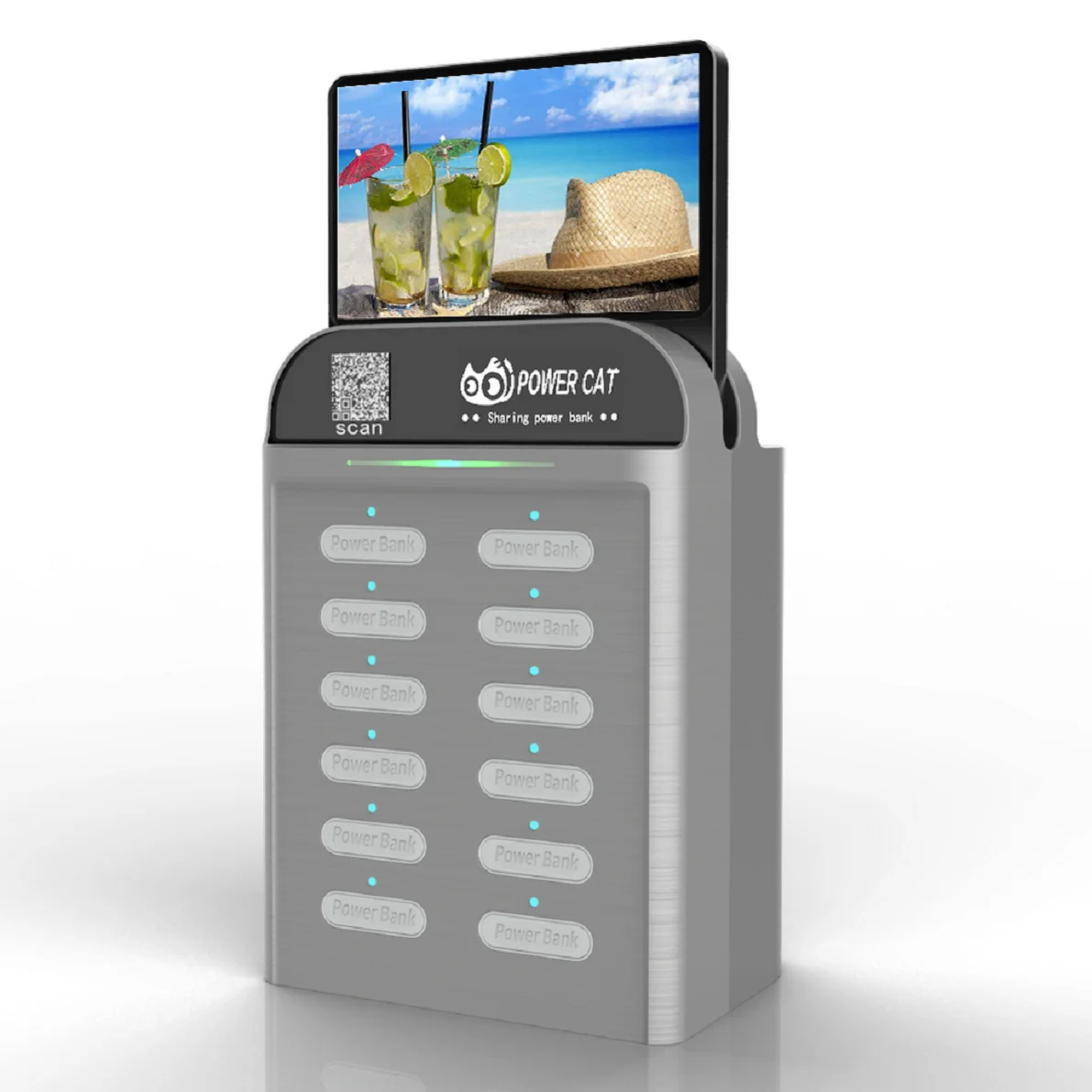 
innovative designs 12slots mobile phones pawar bank with R&D team power bank rental station 