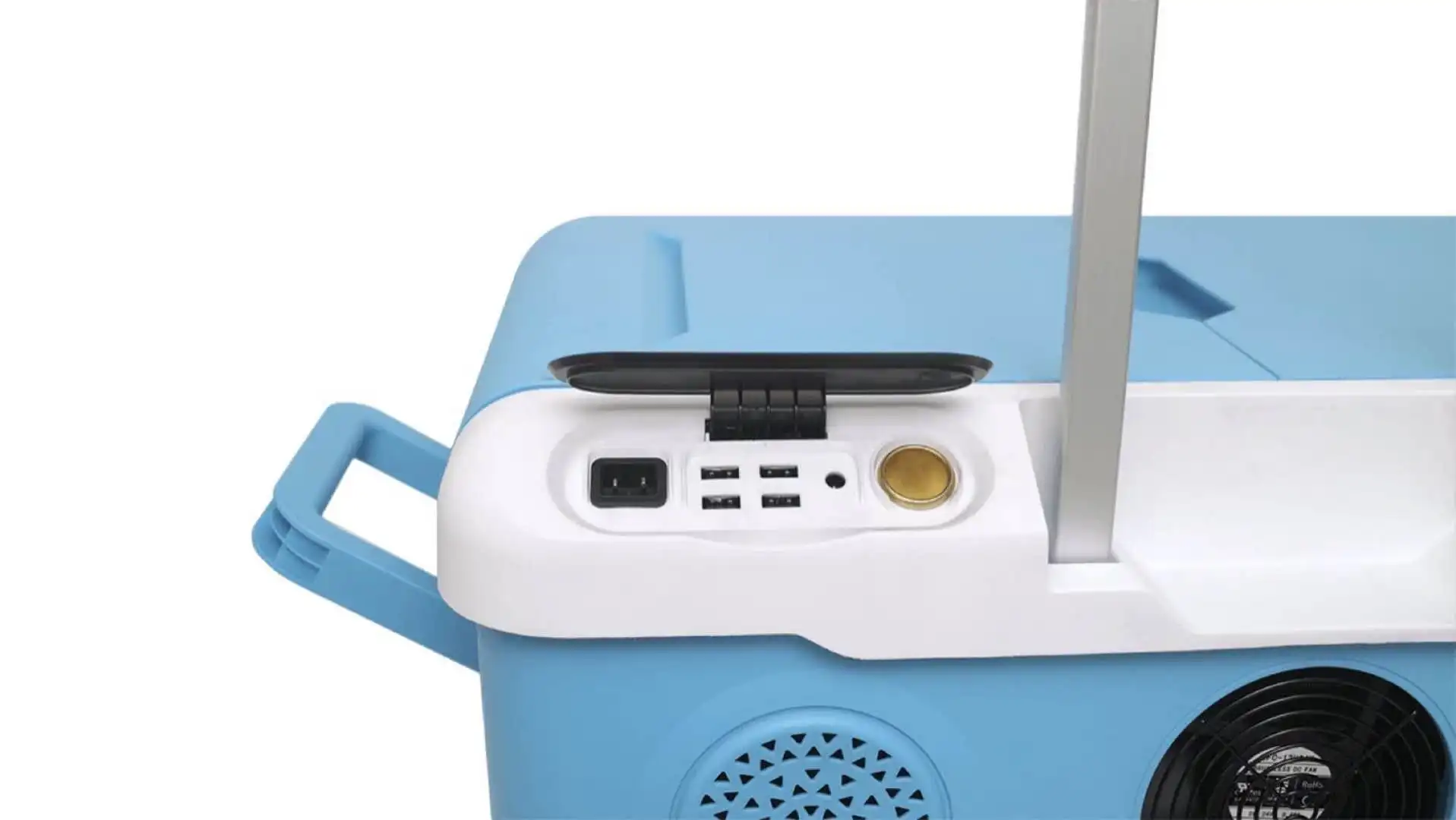 Портативный автомобильный холодильник с ручкой и колесиком, 12 В, 24 В