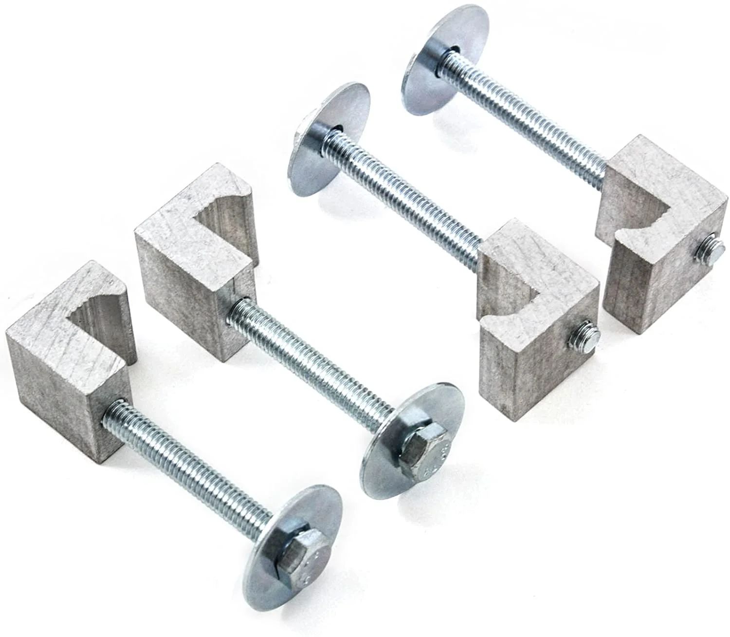 Silver/Black 2 Sets Tool Box Tie Downs Aluminum Pair 4pc Set New J Hook Crossover Toolbox Pickup J type fixing clip