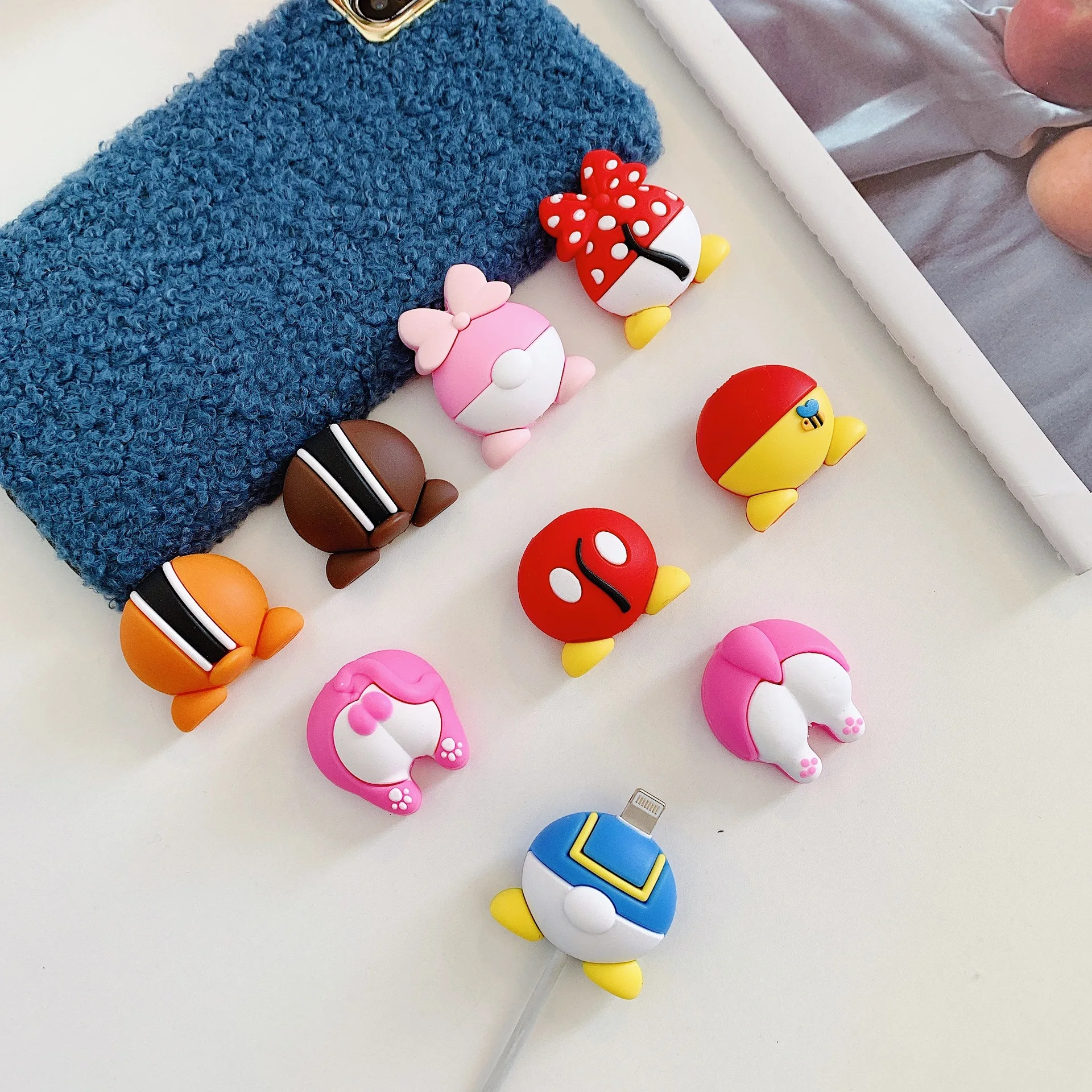 Cute Mobile Phone Charger Charging Wire Cord USB Cable Protector Cartoon Animal Bite Cable Protector De Cable For Iphone