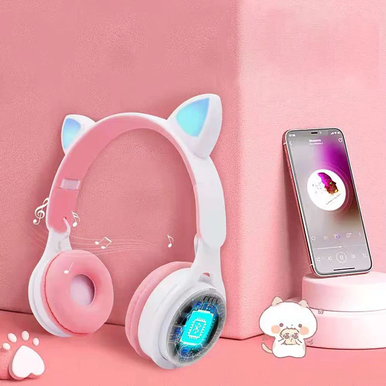 Игровые наушники-вкладыши наушники Audifonos с милыми кошачьими ушками BT 5 0 гарнитура стерео