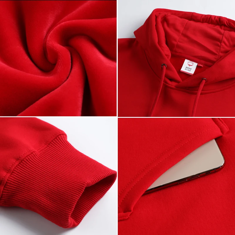 2022 custom unisex new velvet lining 100% cotton hoodie heavyweight 550G plain oversized pullover hoodie