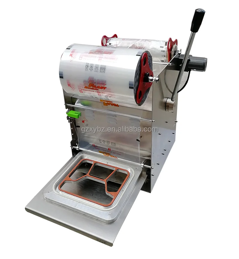 Table top Manual bento lunch box sealing machine/compartment tray sealer machine