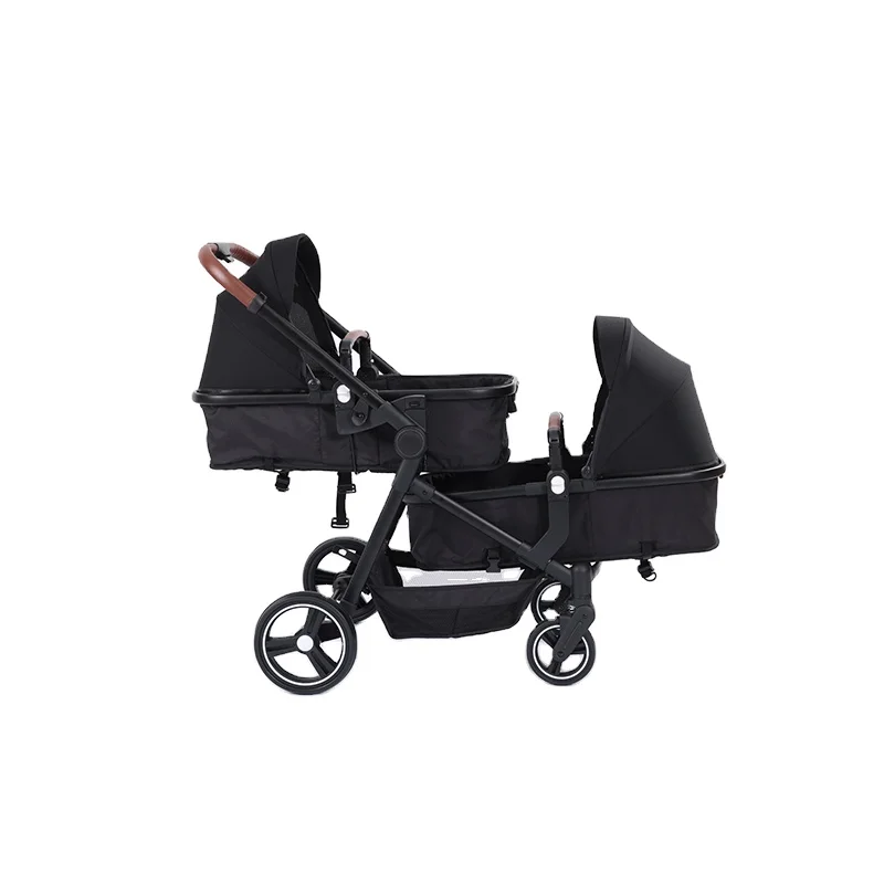 New Design Wholesale Folding baby stroller 3in 1 Double Baby Pram Twins Stroller For 0-3 Years Old Babies For Travel Outdoor
