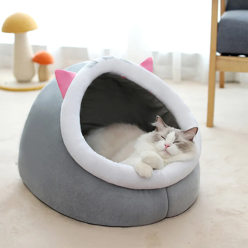 Wholesale Top Selling Secure Luxury Comfortable Soft Fun Design Private Warm Custom Indoor Cat Cave Pet Bed