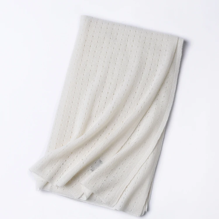 Winter Neck Warm Thick Knit Scottish Cashmere Pattern Knitted net 100% Cashmere Scarf for Women