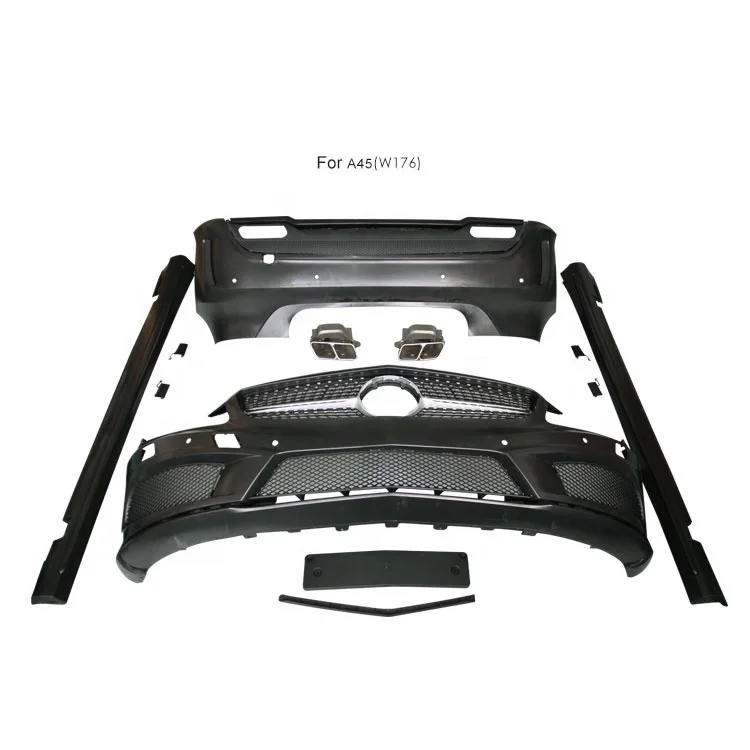 A-Class W176 To A45 Body Kit For Mercedes A Class W176 A45 AMG Full Set Front Bumper&Rear Bumper ASSY