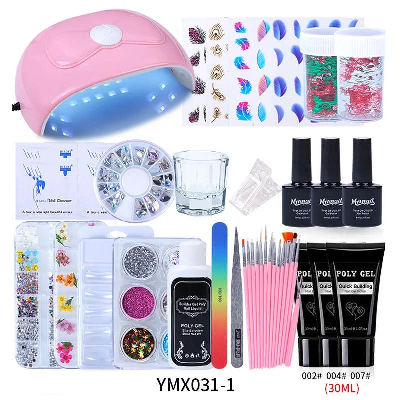 Прямая поставка частная марка Уход за ногтями маникюрный Гель-лак для ногтей набор с УФ-лампой пилочка наклейка в наличии