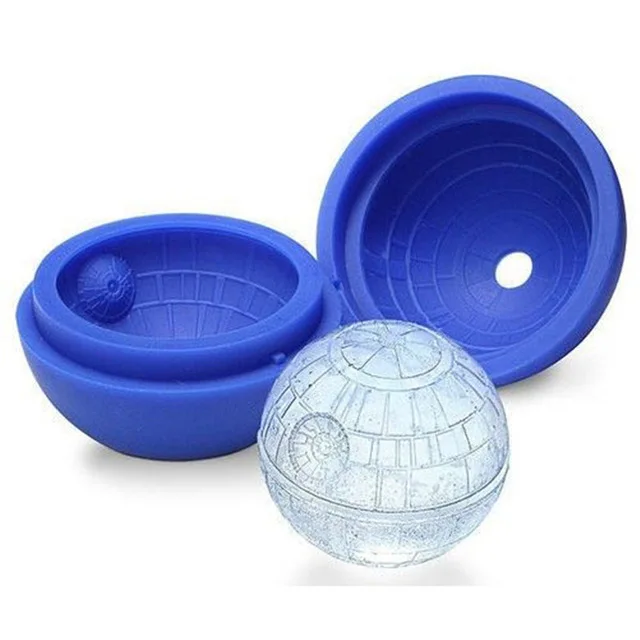 Silicone Blue Wars Death Stars Round Ball Ice Cube Mold Tray Desert Sphere Mould DIY Cocktail Forma De Gelo