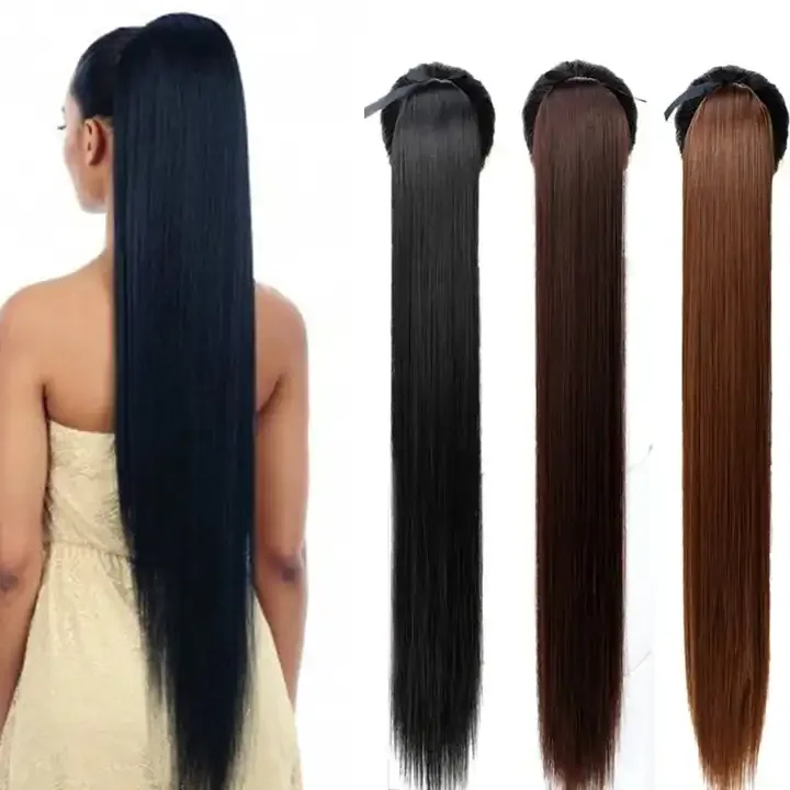 Synthetic Pony Tail Hair Wigundle False Ponytail in Straight Clip Hairpiece With Hairpins Extensions for Women