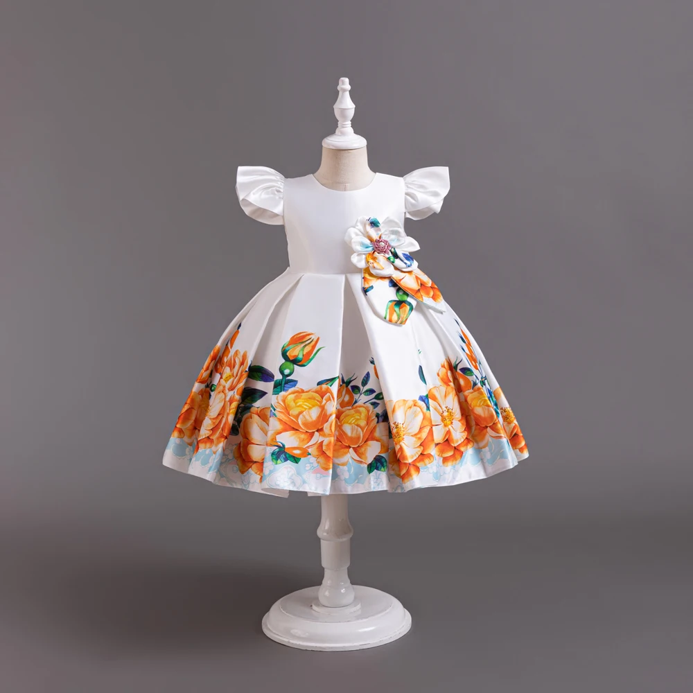 68112  Children Ball Gown Latest Design Pictures Wedding Kids Flower Girl Party Wear Western Dress