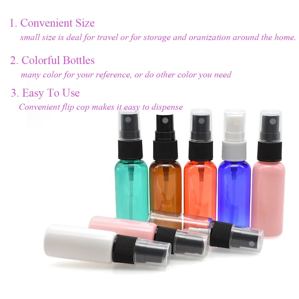 Cosmetic plastic spray bottle 10ml 20ml 30ml 50ml 60ml 80ml 100ml 120ml 150ml 180ml 200ml glass perfume bottle with spray cap