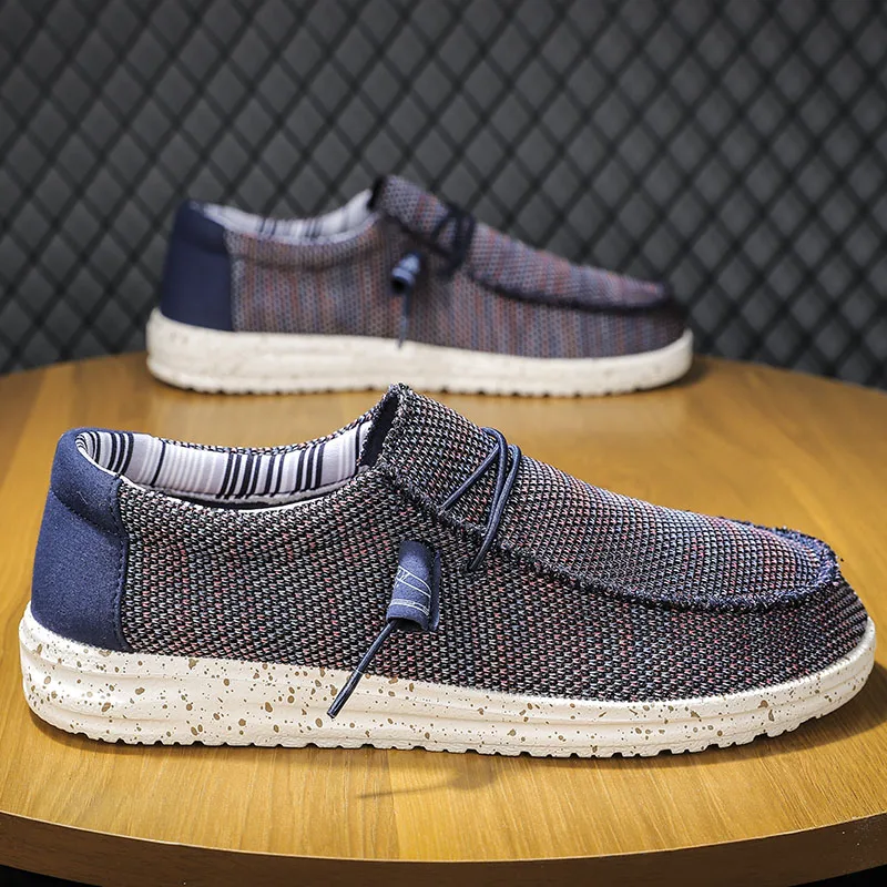 Wholesale Trendy Lazy Slip-on Casual  Sneakers,Custom Hey Dude Men Loafers  Boat Shoes Men Loafers Casual Canvas  Shoes