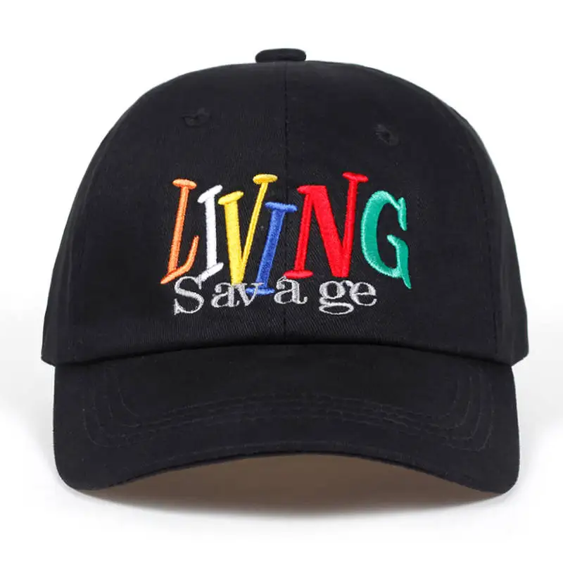Letter LIVING savage Snapback Cap Cotton Baseball Cap For Men Women Adjustable Hip Hop Dad Hat Bone Garros