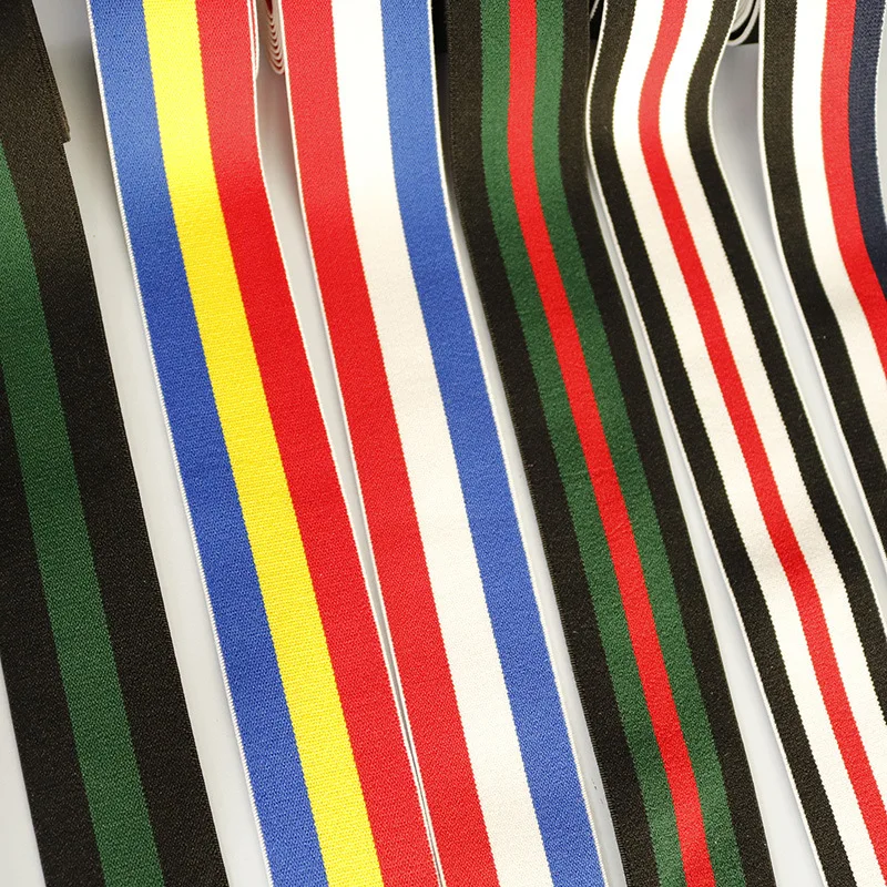 Custom Stripe Elastic Bands Clothing Bags Trousers Rubber Band Soft Belt Tension Elastic Webbing DIY Sewing Accessories