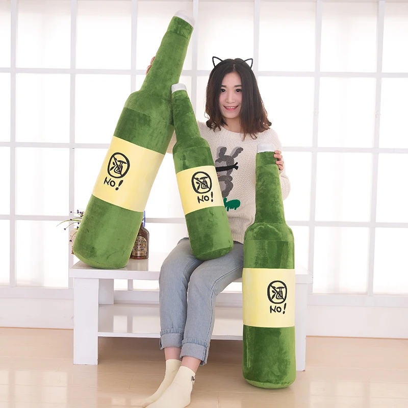 promo gifts product items wine bottles soft pillow drink beer with logo low moq custom manufacturer from photo plush toy