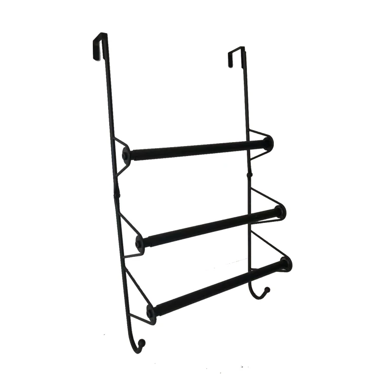 Free-Punch Bathroom Kitchen Metal Extendable Towel Rack with 3 Towel Rails Towel Metal Rails with Extendable Rail
