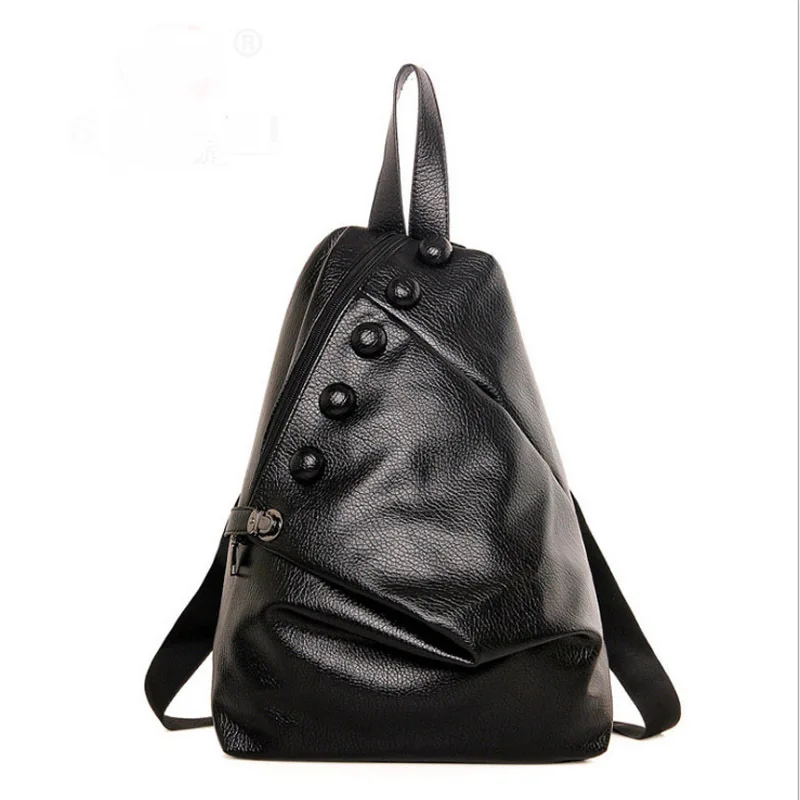 2021 Other Mochila Buttons Shoulder Bag Women Luxury Leather  Blank Pu Backpack Waterproof Fashion Laptop Backpacks