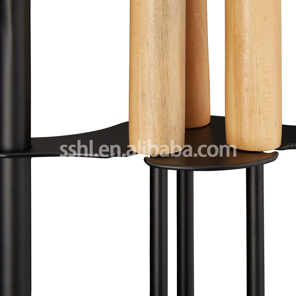 4Pcs Fireplace Tool Set With Wood Handle / Fireplace Accessories / Companion Set