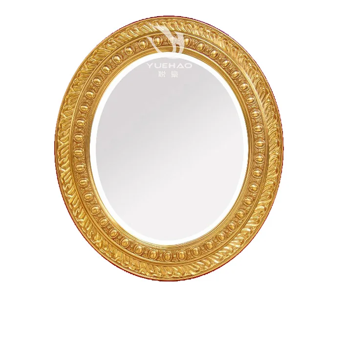Polyurethane Foam Material Antique Gold Color Handmade Mirror Frame Wall Hanging