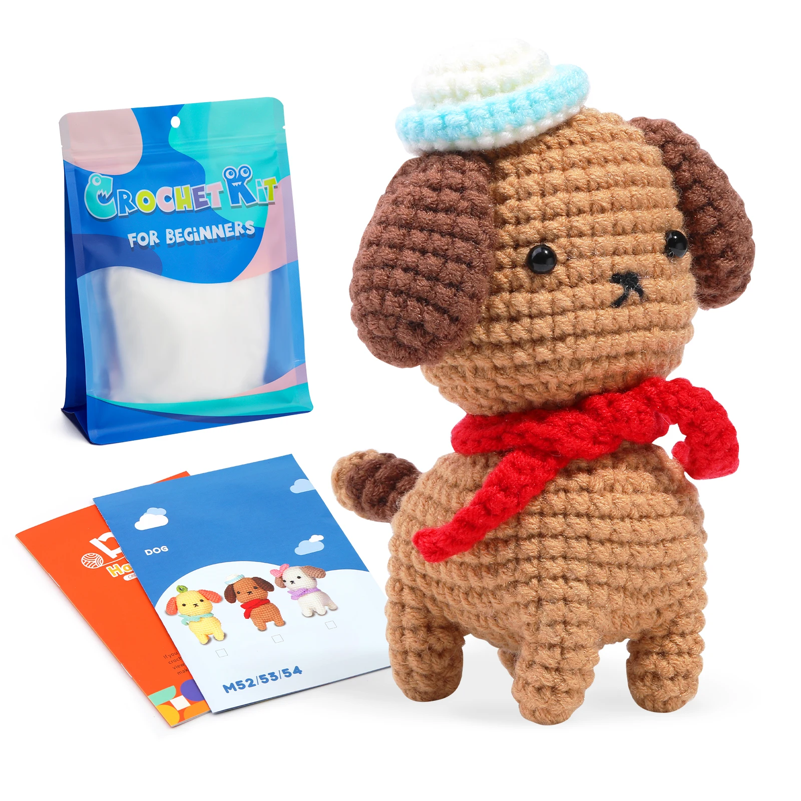 Поставка из Китая набор для вязания коричневой собаки крючком начинающих