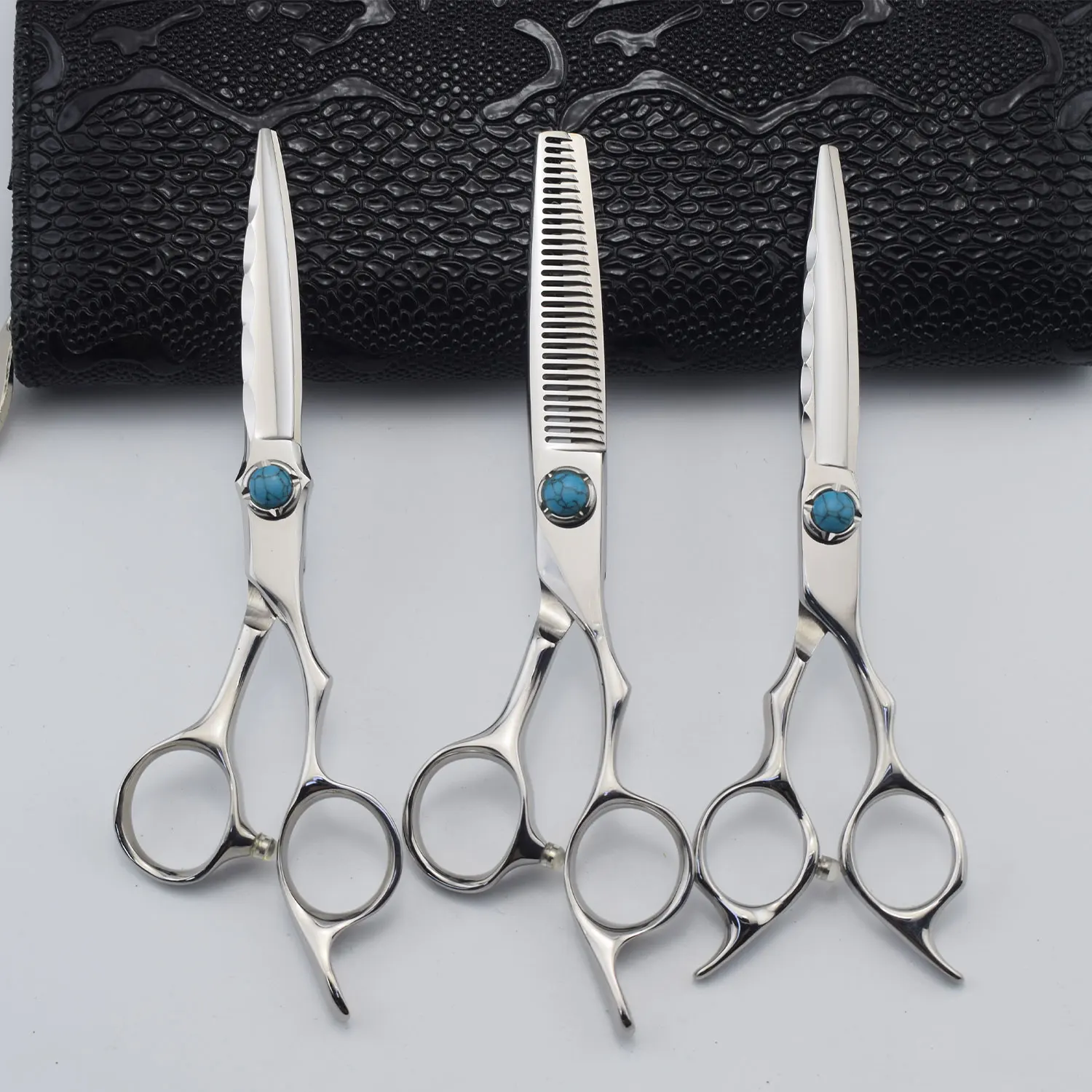 SHIMAMO 6 inch Blue crack professional hair scissors cut hair cutting salon scissor barber thinning shears hairdressing scissors