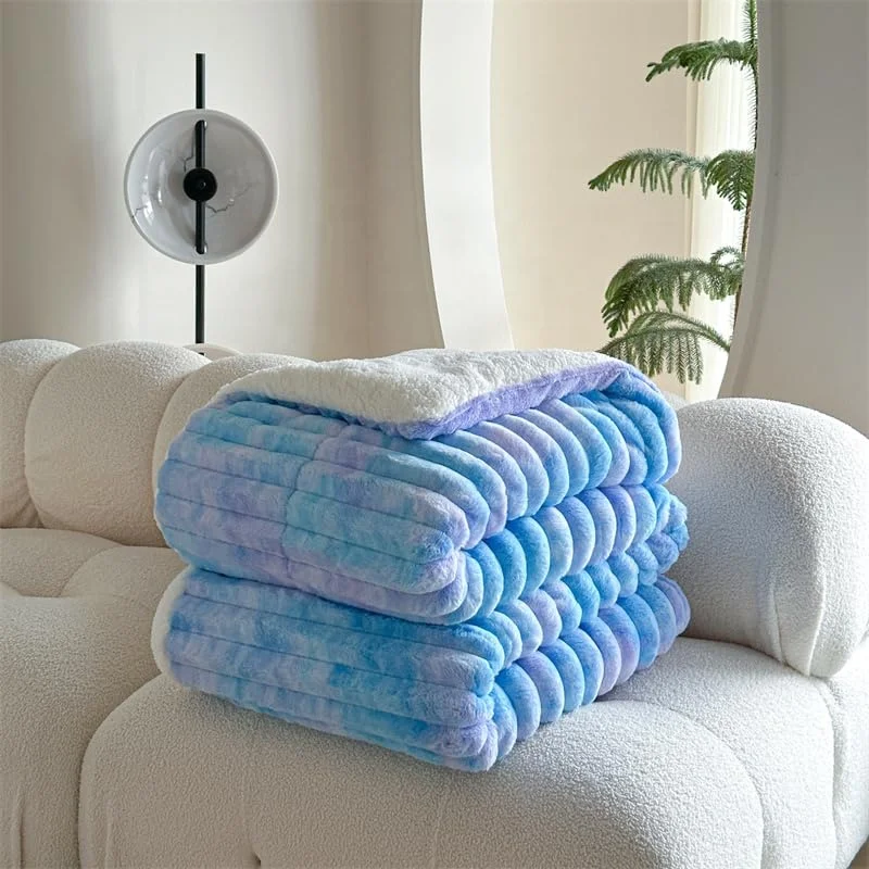 Soft Lightweight Faux Fur Throw Blanket Rabbit Fur Blanket Cozy Warm Blankets