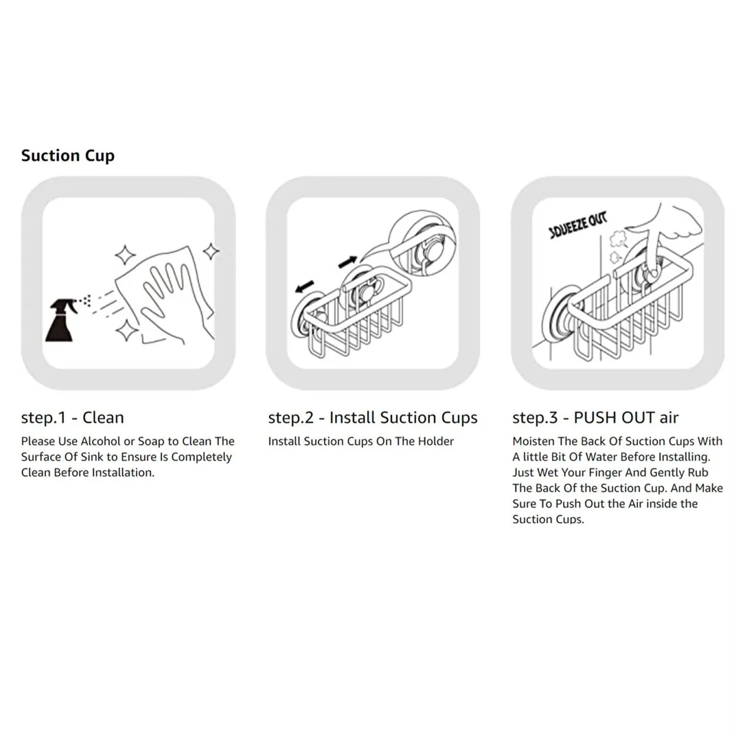 2022 New Stainless Steel Sponge Holder Brush Holder Kitchen Organizer Rack No Drilling Sink Caddy Kitchen Accessories