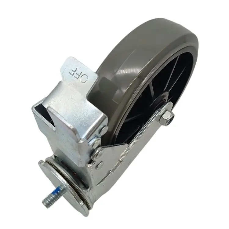 High Quality 8x2 Inches Grey PU Caster Swivel Wheel Floor Rotate Heavy Duty Trolley Industrial Casters Furniture Office Medical