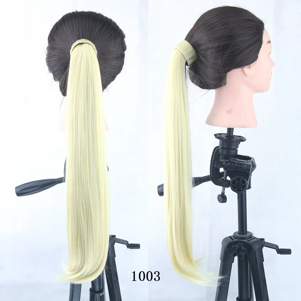 Популярные Длинные прямые Кудрявые Волнистые концы Волшебная паста светлые волосы для конского хвоста кулиска синтетические накладные волосы для конского хвоста