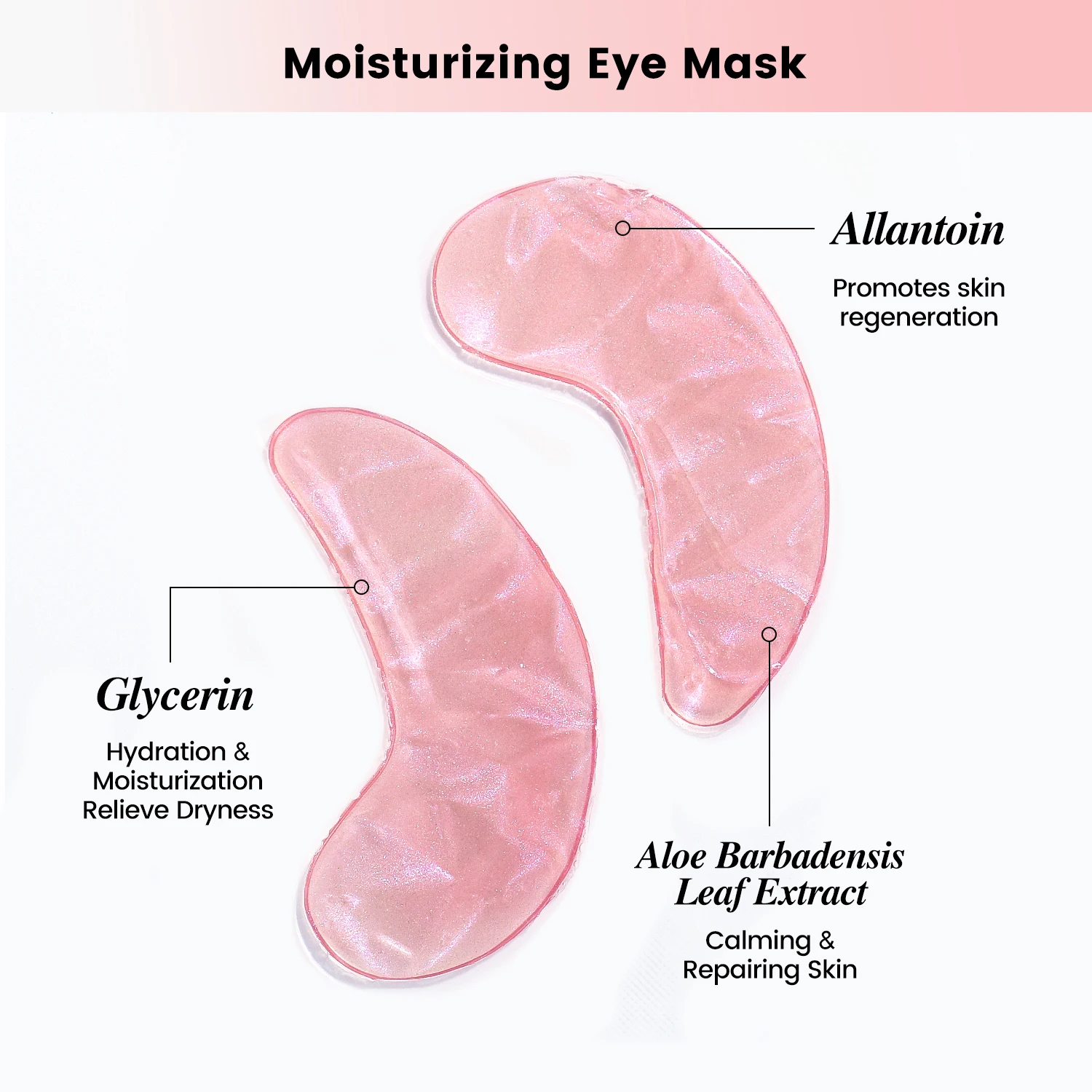 Hot selling Skin care Vitamin E collagen gel Puffy fine lines eye mask rose pink eye patch crystal under eye mask
