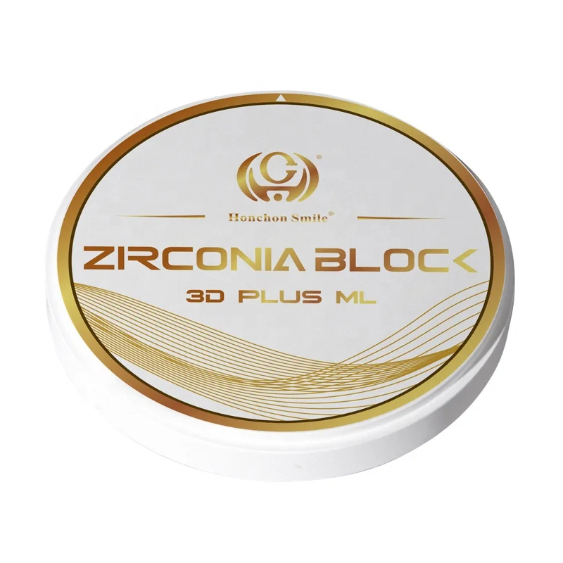 Honchon 3D Plus Multilayer Zirconia Dental Block Crowns Implant Tooth Material Item Disc Zircon Block Lab Dental Cad Cam