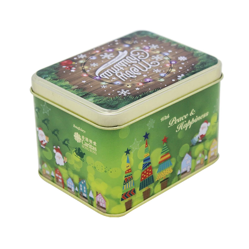 christmas cookie fancy chocolate gift packing metal tin box