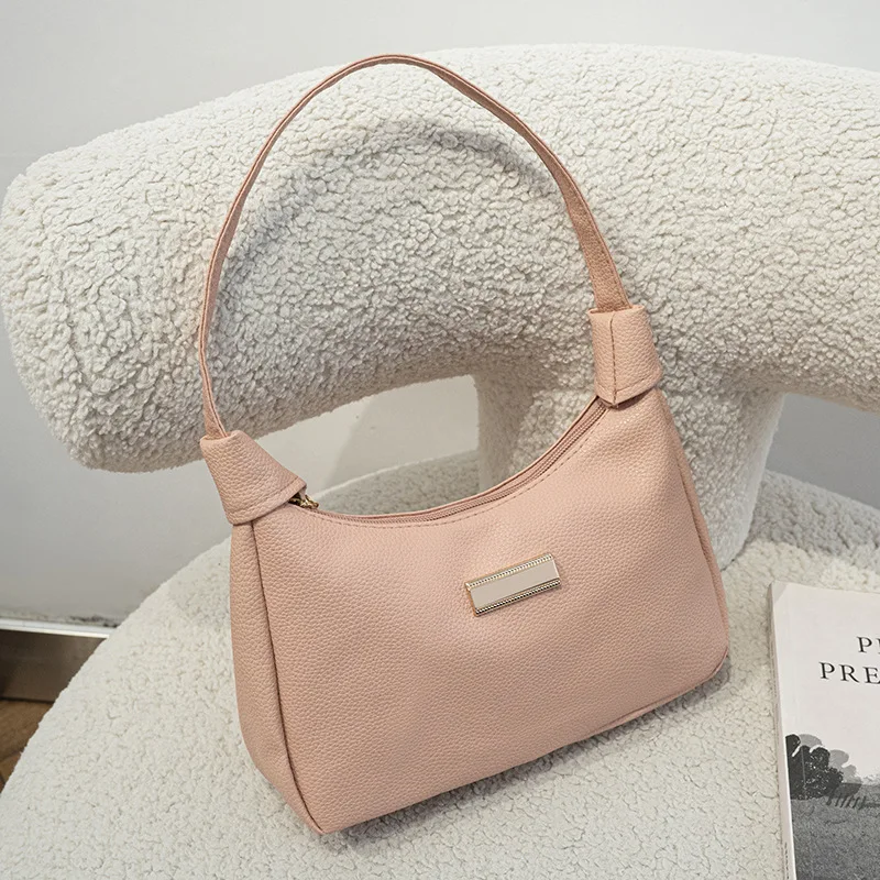 Fashion PU Leather Underarm Women Clutch Handbags Single Shoulder Bag Ladies Trendy Simple Hobos Bag Female Tote Bags