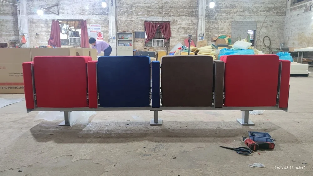 2024  New Style Luxury Single Leg Folding Seat Conference Hall Auditorium Chair