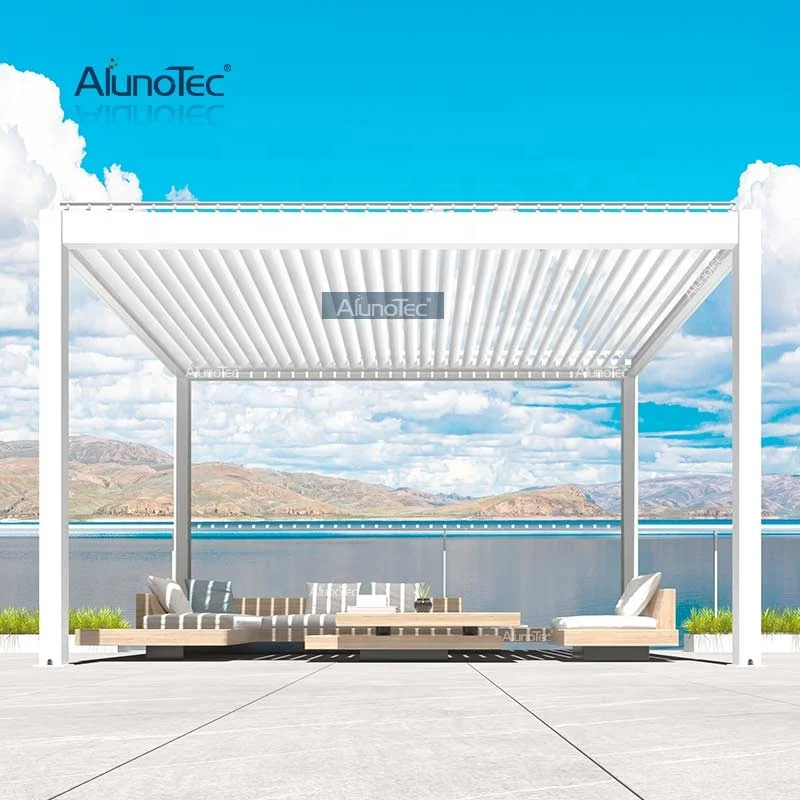 Wholesale Easily Assembled Pergolas Brackets Arches Automatic Terrace Louvre Roof Gazebo Arbours Outdoor Aluminum Pergola