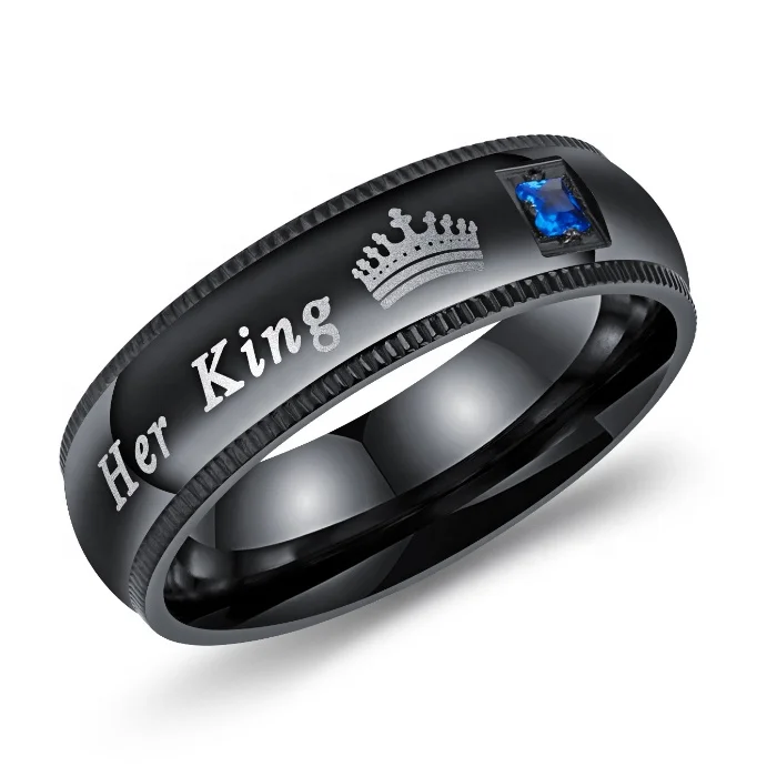 New Arrivals Valentines Day Couple Rings Her King His Queen Promise Love Ring with stones