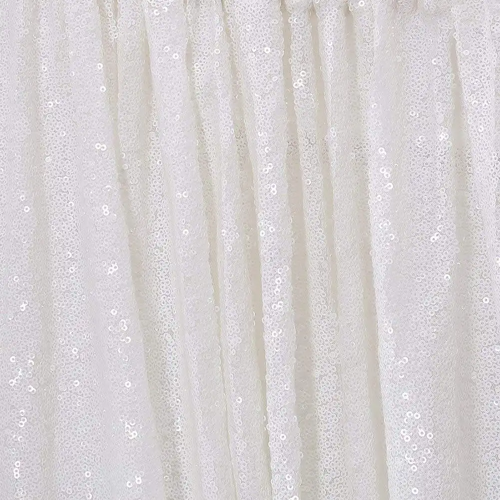 Wholesale Wedding Party Embroidery Square Glitter Payette Tablecloth 90 x 156 Inch Rectangle White Sequin Round Table Cloth