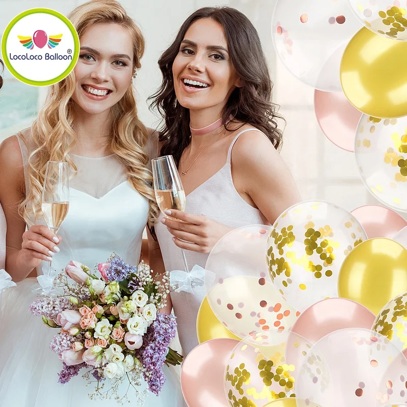 china supplier wholesale nice quality birthday wedding party 12 inch transparent balloon with confetti