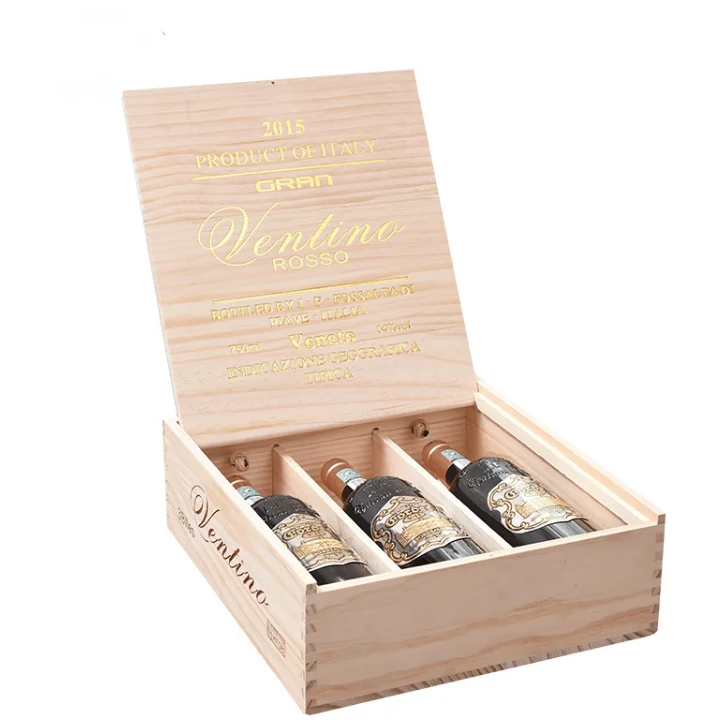 
Wooden Wine Box 3 Bottles 