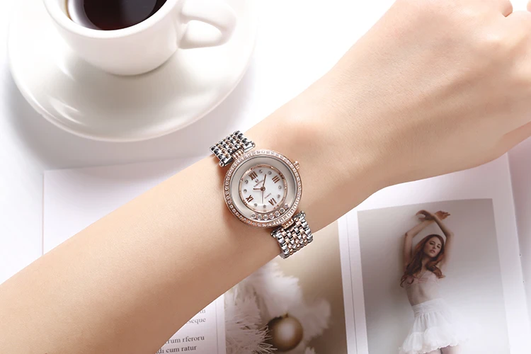 3ATM Water Resistance Mineral  Glass Brass Woman Rolling Fashion Wrist Watch