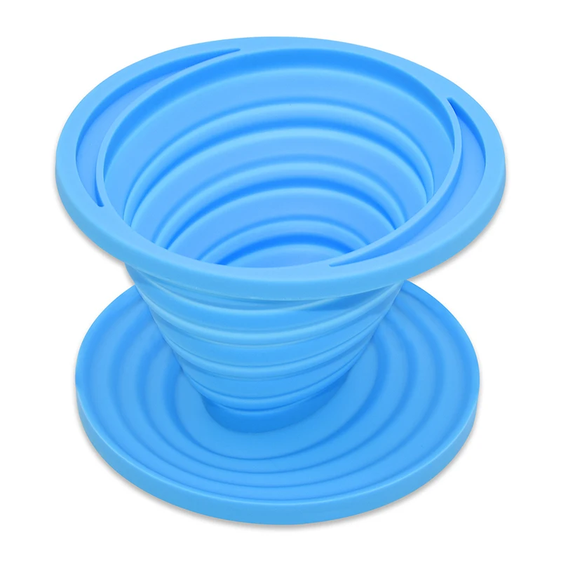 Food grade Collapsible Pour Over Coffee Funnel Filters BPA free Silicone coffee dripper for Hiking