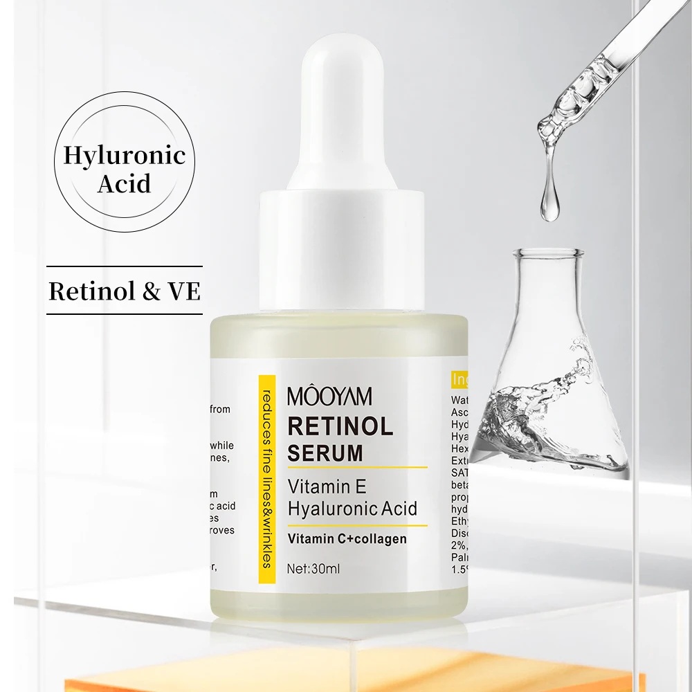 30ml Serum with Retinol Vitamin E Hyaluronic Acid Promote Collagen Production Reduce Wrinkles Shrink Pores MOOYAM Retinol Serum