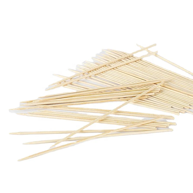 
Wholesale restaurant marshmallow roasting disposable beef mutton BBQ long barbecue snack round bamboo sticks skewers 
